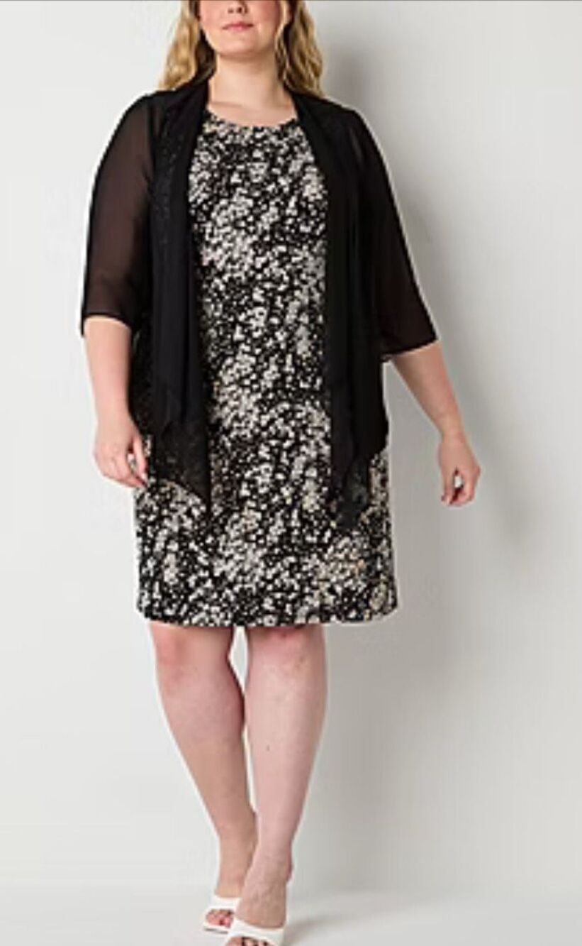 R & K Originals Plus Faux-Jacket Dress Size 24W nwt (0222)